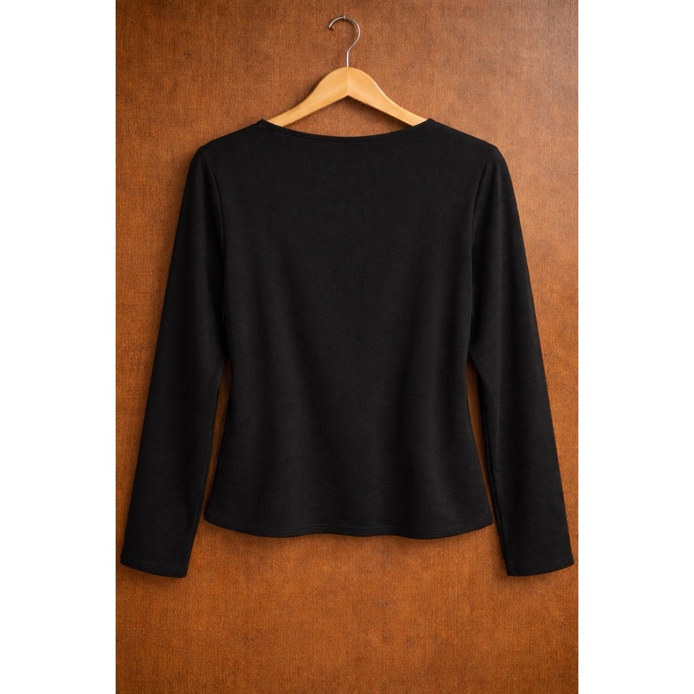 Time and Tru - Women's Twist Front Top - Size XL (16-18) - Black - Picture 2 of 2